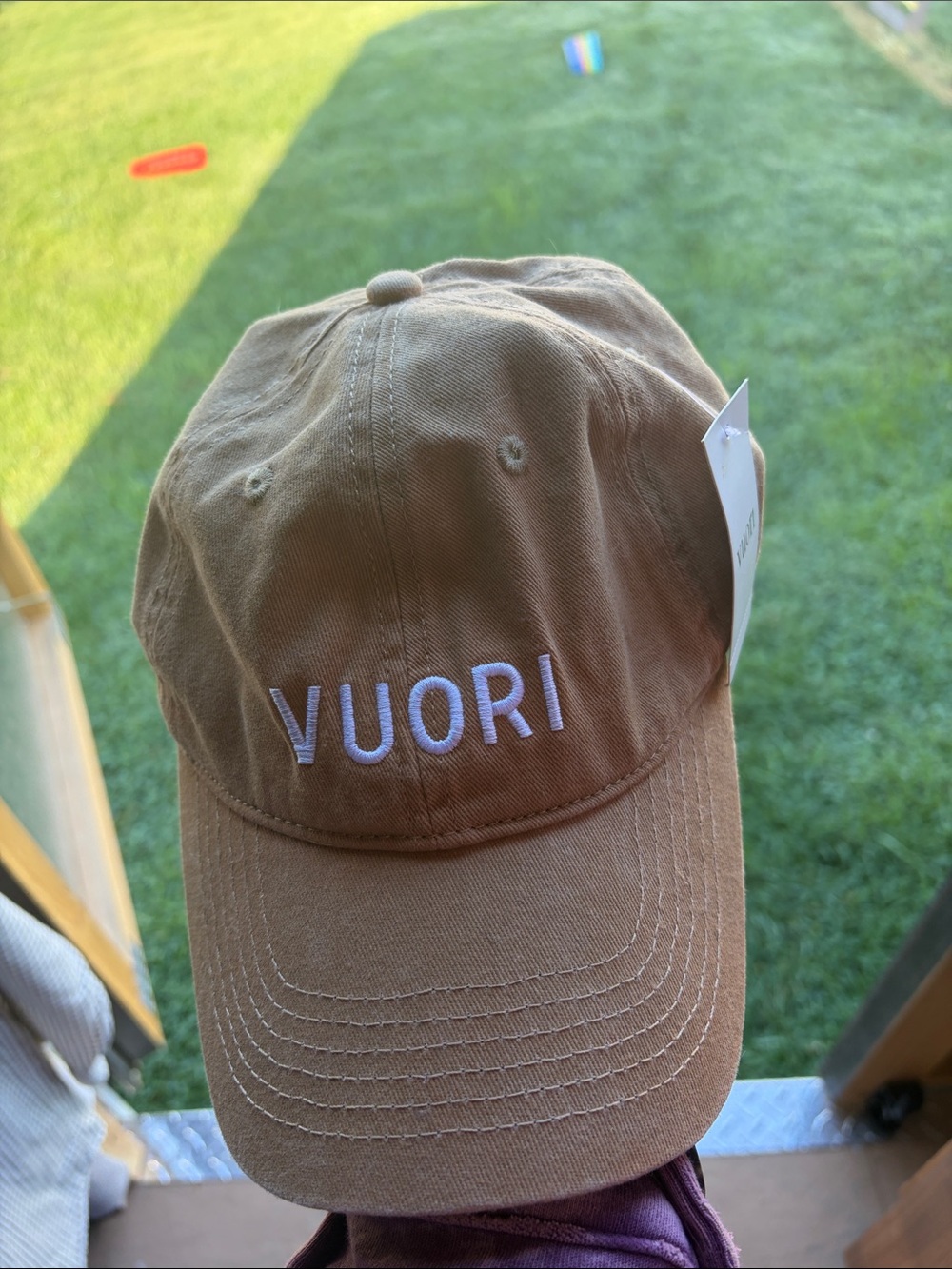 NWT Vuori Tan Embroidered Logo Baseball Hat